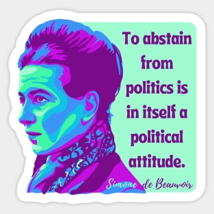 Simone de Beauvoir Portrait and Quote Sticker